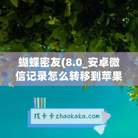 蝴蝶密友(8.0_安卓微信记录怎么转移到苹果手机里去