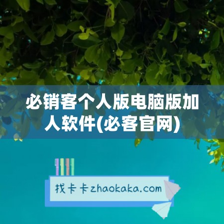 必销客个人版电脑版加人软件(必客官网)