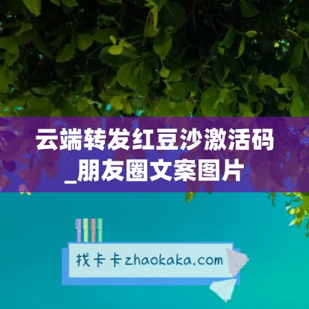 云端转发红豆沙激活码_朋友圈文案图片