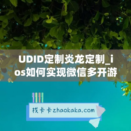 UDID定制炎龙定制_ios如何实现微信多开游戏(ios有微信多开)