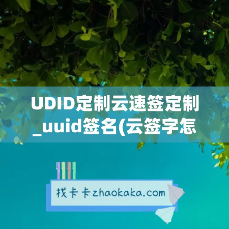 UDID定制云速签定制_uuid签名(云签字怎么操作)