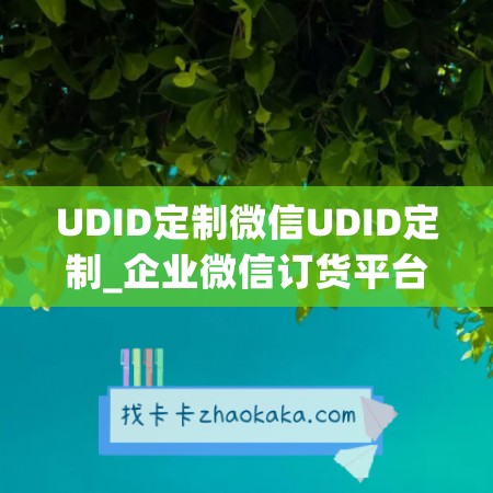 UDID定制微信UDID定制_企业微信订货平台怎么操作(在常规的玩法之外)